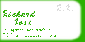 richard kost business card